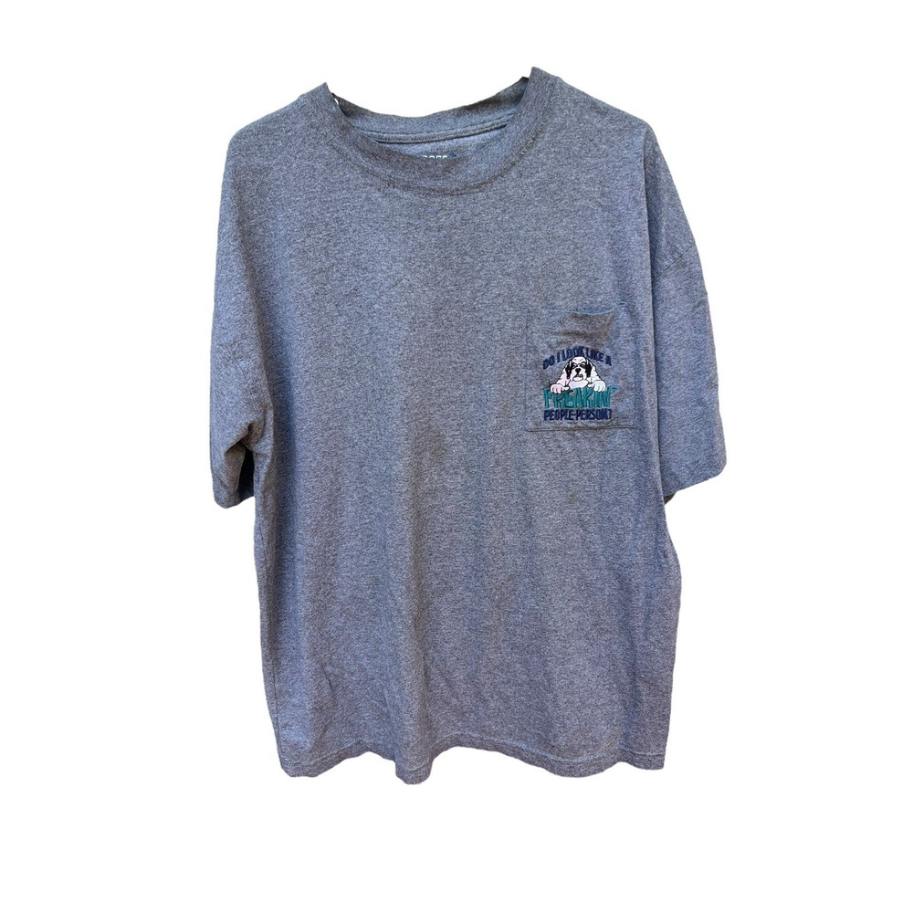 Big Dogs T-Shirt Do I Look Like‎ A Freakin People Person Size Large Gray  *READ